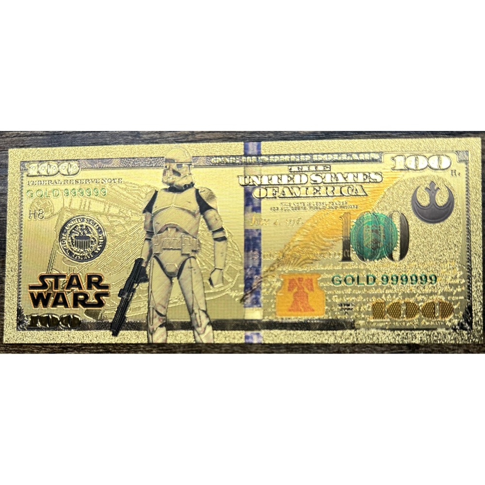 Battle Damaged Clone Trooper - Star Wars Gold Banknote Collectible Bill